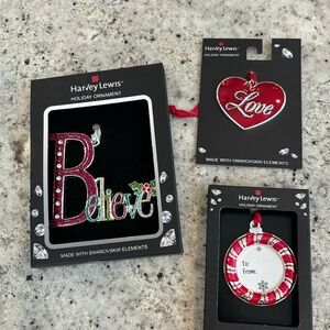 Harvey Lewis Christmas Ornament bundle with Swarovski elements
